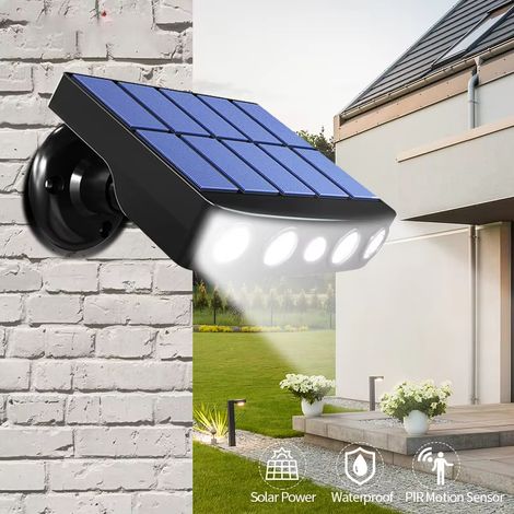 Lampes solaires d'extérieur lampadaires de jardin éclairages rue muraux à induction antivol imitation surveillance pour cour. (1/4)