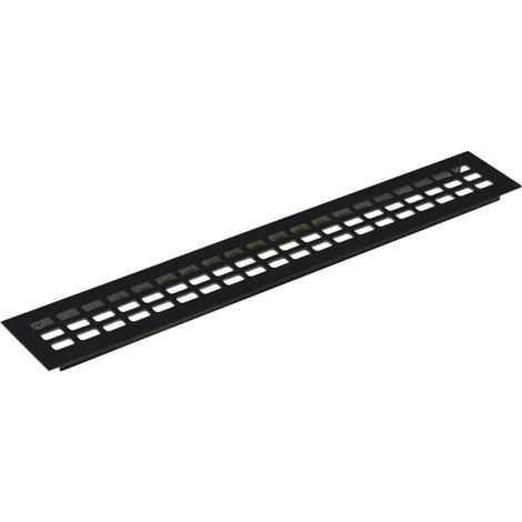 Lüftungsgitter Abluftgitter Möbelbeschlag 400x60 mm Aluminium schwarz eloxiert