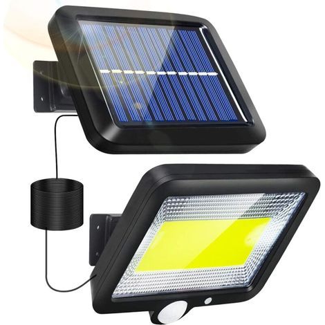 Lampe Solaire Exterieur, Lumière solaire extérieure avec détecteur de mouvement LED Eclairage Exterieur avec Detecteur étanche Sans Fil Spot IP65 avec 3 Modes pour Jardin Patio Garage H406 (1/5)