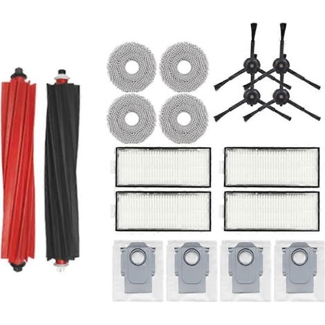 18 accessoires pour aspirateur Qrevo Master/V20/P10S Pro : brosse principale latérale, filtre HEPA, lingettes de nettoyage et sac à poussière. (1/5)