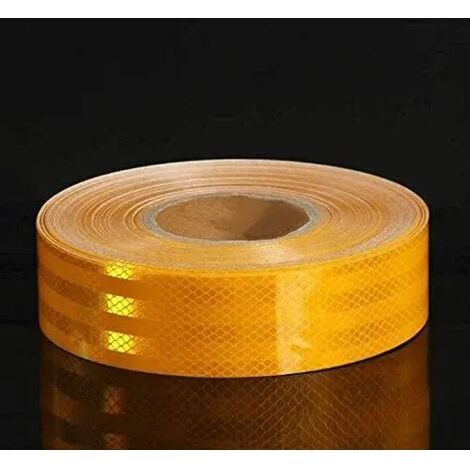 Ruban Réfléchissant, Bandes Adhésives D'avertissement de Sécurité Autocollantes Auto-adhésives Jaune 5cm x 10m (1/5)
