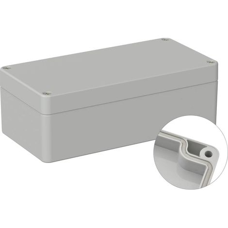 TRU COMPONENTS TC-9065472 Alloggiamento outdoor 160 x 80 x 55 Policarbonato Grigio (RAL 7035) 1 pz. (1/2)