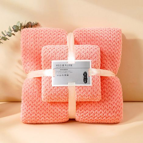 Serviette En Fleece Corail - Serviette De Bain Et Serviette À Main - Usage Intérieur Et Extérieur - Lot De 2 (1/3)