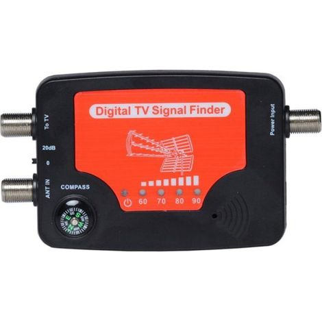 Testeur de Signal TV Portable avec Affichage LED, Boussole et Alarme Sonore, Indicateur de Puissance Du Signal TV Numérique (1/5)