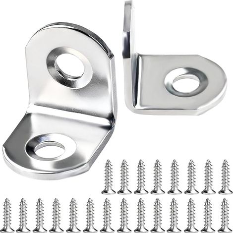 Metal Angle Bracket, Steel Angle Bracket, Square with Screws, for Furniture Repair and Repair (1/3)
