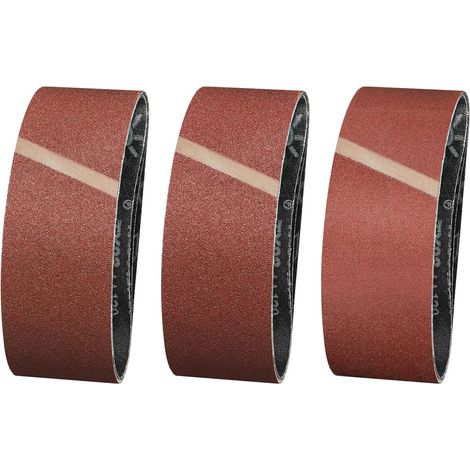 Lot de 12 bandes abrasives 75 x 533 mm - Grain 60/80/120 - Pour poncer, limer, aiguiser et dérouiller