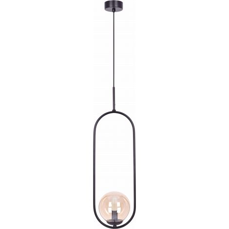 Suspension Kaja VENTA boule verre ambré noir Ø18 E14 (1/3)