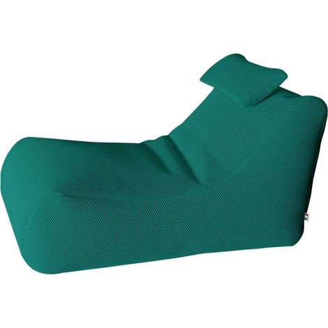 Dmora - Pouf Abuli, Mehrzwecksessel, Sitzsack, Hockerhocker, Made in Italy, 70x120 h65 cm, Grün