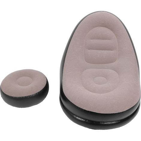 Canapé Gonflable avec Repose-Pieds PVC Flocage Design Ergonomique Confortable pour Salon Extérieur Camping Voyage Pique-nique (1/5)