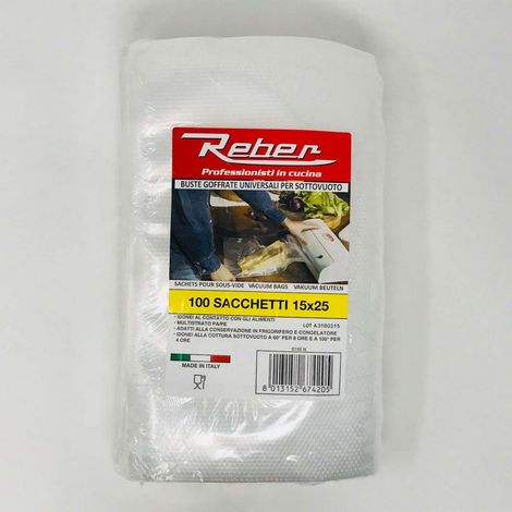 BUSTE PER SOTTOVUOTO CM.15X25 CONF. 100 PEZZI -6745N