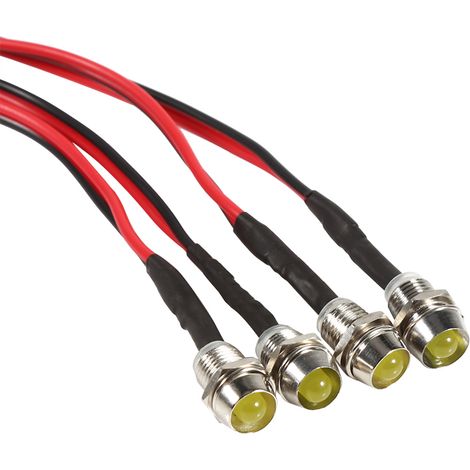Clignotants métalliques colorés de 8 mm pour voiture, vendus par lot de 4 (lumière jaune). (1/4)