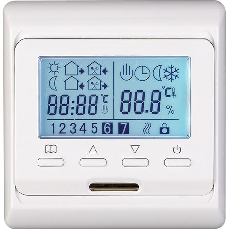 Kindfiber OÜ-Thermostat de Programmation hebdomadaire numérique LCD, 16Amp, contrôleur de thermostats de Chauffage par Le Sol Radiant (1/4)