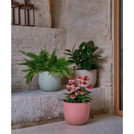 RIO - COPRIVASO GREENER IN RESINA-SABBIA / Diam 35 cm