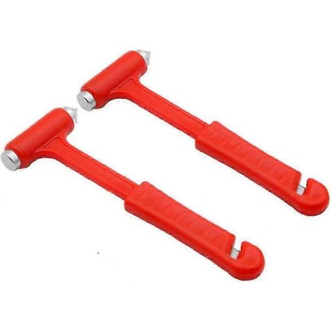 Marteau d'évacuation d'urgence portable et multifonctionnel pour voiture - Rouge (2 pièces) (1/4)