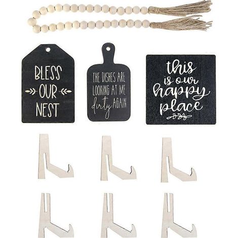 Verbessertes Deko-Set für Familienfeiern: Mini-Holzlogo-Schild mit Perlen