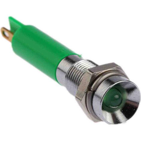 Voyant LED lumineux Vert RS PRO, dia. 6mm, 24V c.c., taille de la lampe 3 mm ( Prix pour 1 )