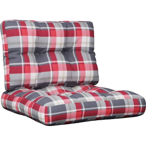Maison Exclusive - Cuscini per Pallet 2 pz Rossi a Quadri in Tessuto