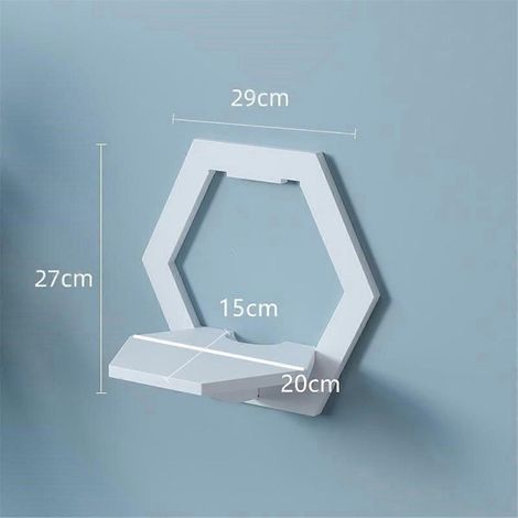 Étagère murale à 6 faces, sans perçage, blanche, pour la décoration intérieure (1/5)