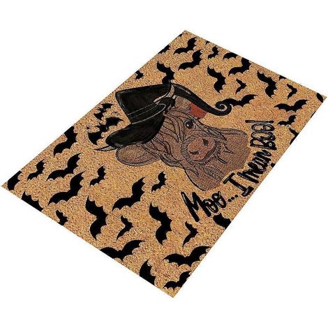 Tapis de porte Halloween Taureau Absorbant Salle de bain Cuisine Toilettes Décoration