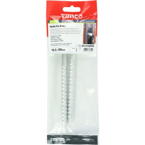TIMCO Multi-Fix Bolts Hex Head Exterior Silver - 10.0 x 150