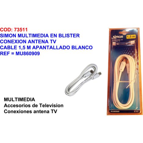 Cable de Antena TV SIMON MULTIMEDIA BL 1,5M APA.BLCOMU860909