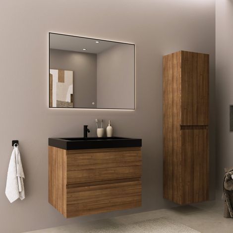 Ensemble meuble vasque 60 cm avec colonne - LOMAZOO Avalon - (1/5)