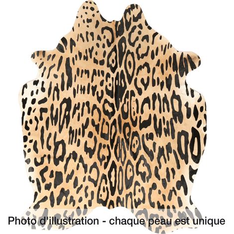 Peau de vache amazon jaguar 3-4m2 jaune noir - Jaune, noir (1/4)