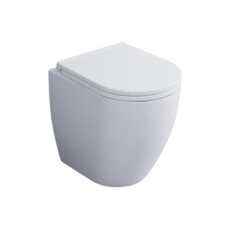 Vaso a terra con scarico a parete mini in ceramica bianco lucido - Ceramica Cielo Smile - Con copri wc Standard