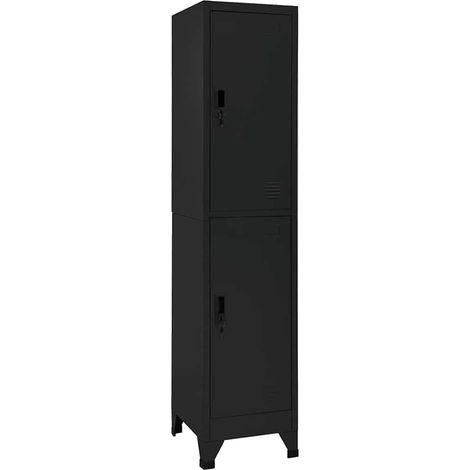 vidaXL Armoire à casiers Noir 38x45x180 cm Acier (1/5)