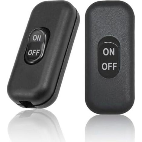 BUNTHAUS CSPARKV 60x26x16mm Lot de 2 Interrupteur Lampe de Chevet, Interrupteur Noir, Interrupteur bipolaire 6A 250V, Mini Interrupteur à Bascule pour petit Appareil, Lampe de Chevet, Lampe de Bureau