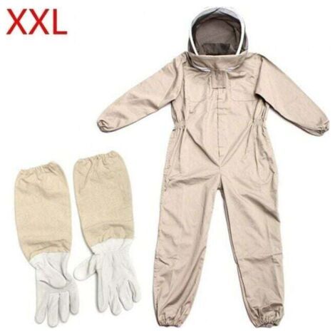 Taille XXL Tenue d'apiculture - Vêtement d'apiculture - Protection complète du corps - Gants pour débutants