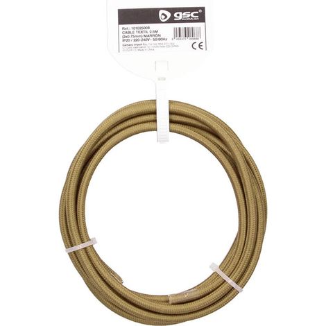 Textilkabel 2,5M (2x0,75mm) Hellbraun