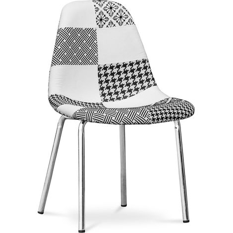 Sedia Dorwick Bianco e nero - Patchwork Sam Bianco / Nero (1/4)
