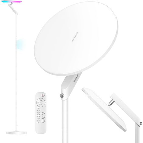 Lampadaire LED Télécommande 40W 3000LM RGB Dimmable Orientable  180 Perles,CRI92,2700K-5700K,Touch,5-10% Dimmable,6 Modes RGB,67" Hauteur,Lampadaire Lecture Salon,Chambre (1/5)