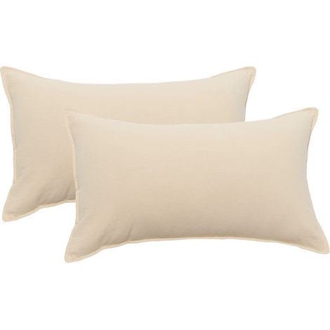 Lot de 2 housses de coussin, tissu déperlant, fermeture éclair, 30x50 cm, pour jardin, terrasse (1/5)