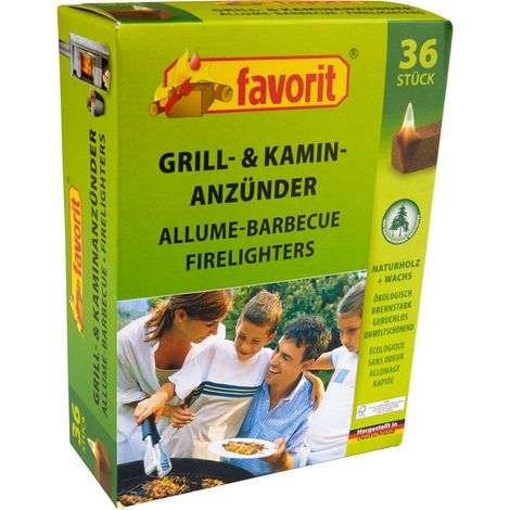 Favorit Grillanzünder fest 36 Stk Anzünder für Grill + Kamin Kaminanzündern 1826 (1/2)