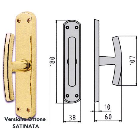 Ghidini 744407008 Maniglia Cremonese Ottone Satinato Milena Ez+q7 (1/2)