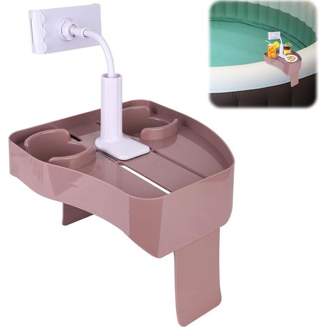 Plateau pour Spa avec Support Téléphone, Plateau Réglable avec 2 Porte-Gobelets et Trous de Drainage Chariot Antidérapant pour Piscines Gonflables Spas Hors Sol et Spas Extérieurs (1/5)