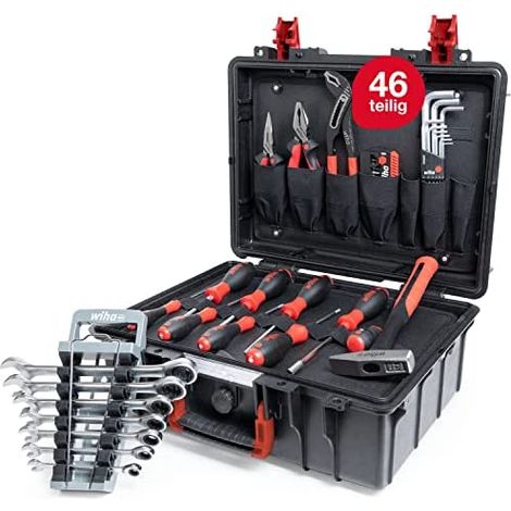 Wiha – Coffret multi-outils 46 pièces – Matériau polypropylène – Étanche IP 67 – Capacité de charge 14,2 kg – SKU 45256 (1/5)