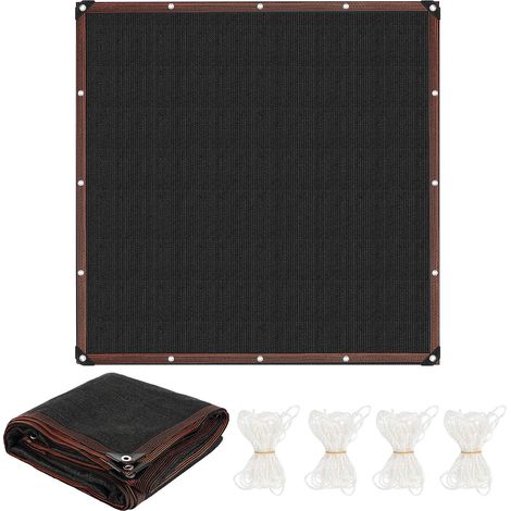 Randaco Schattiernetz 400x400 cm aus HDPE, UV-beständig und wetterfest, mit Ösen, für Terrasse und Garten