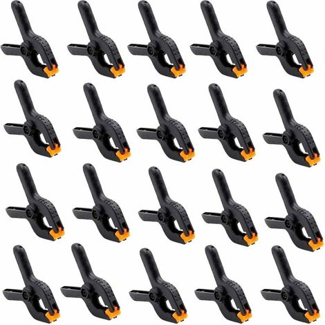 Lot de 20 mini pinces à ressort, 65 mm, pour le bricolage, la photographie, les loisirs créatifs, le jardinage et la terrasse. (1/4)