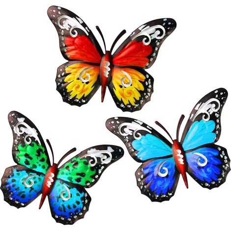 Papillon en Métal, de Jardin d'art Mural Extérieur, Décoration Forme pour Intérieur Cour Patio (1/5)