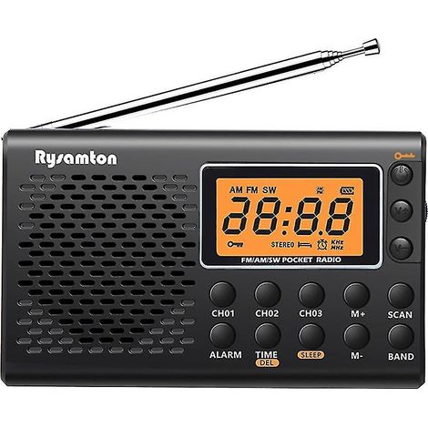 Radio portable stéréo FM/AM/SW à bande complète, affichage numérique, double fonction, manuel, FM (1/5)