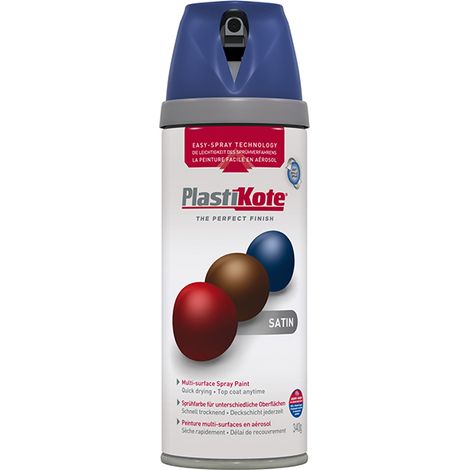 PlastiKote Twist & Spray Satin Night Navy Aerosol Paint – 400ml