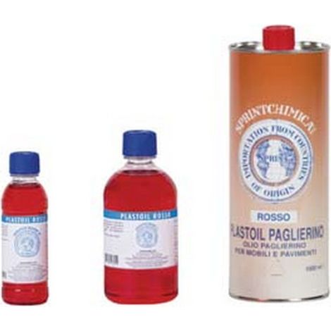 12PZ OLIO PAGLIERINO ROSSO PER MOBILI - lt.0,250 colore rosso - in flacone