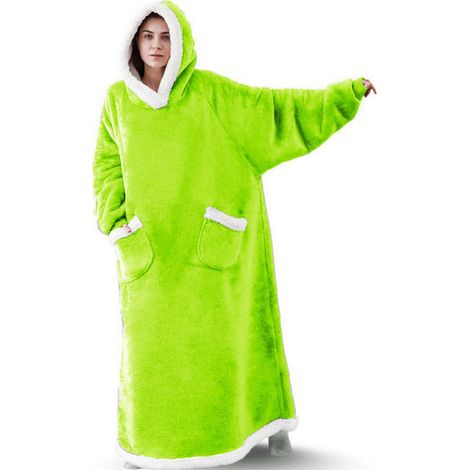 Couverture portable en microfibre oversize, taille unique - cape à capuche pour la maison, 150cm, vêtement décontracté doux et extensible.