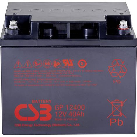 CSB Battery GP 12400 Standby USV GP12400B8 Batteria al piombo 12 V 40 Ah Piombo-AGM (L x A x P) 197 x 171 x 165 mm Vite