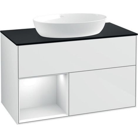 V&B Waschtischunterschrank FINION 1000x603x501mm Regal glos. wh glos. wh (1/4)