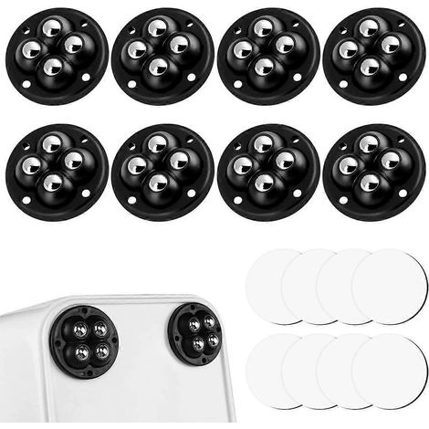 Roulettes auto-adhésives, lot de 8 roulettes à billes, mini roulettes pivotantes à 360°, roulettes universelles, pour meubles et rangement (1/5)