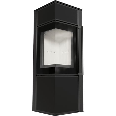 Kaminofen aus Stahl KRATKI TORA/S 8 kW Ø 150 Quarzsinter Nero Assoluto mit Türfeder (1/5)